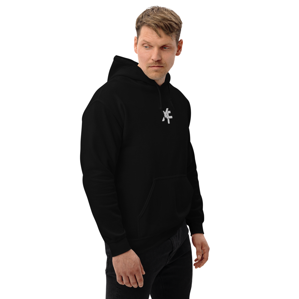 Xcelfit Pastel Black Minimal Logo Hoodie