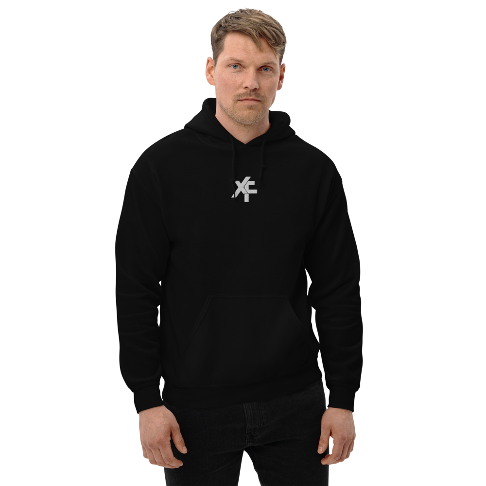 Xcelfit Pastel Black Minimal Logo Hoodie