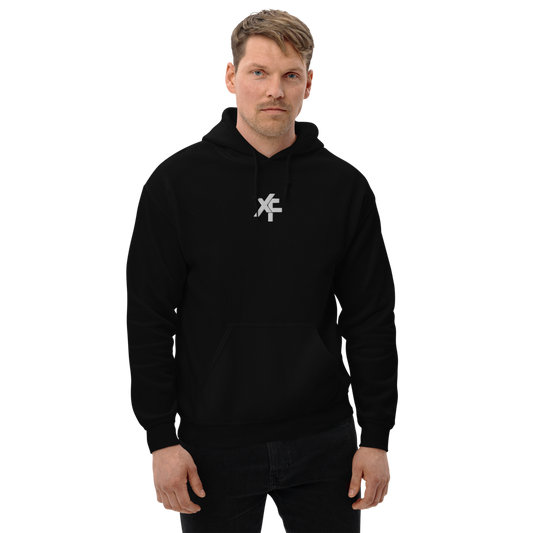 Xcelfit Pastel Black Minimal Logo Hoodie