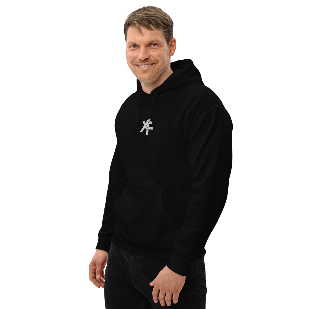 Xcelfit Pastel Black Minimal Logo Hoodie
